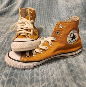 Yellow high top Converse